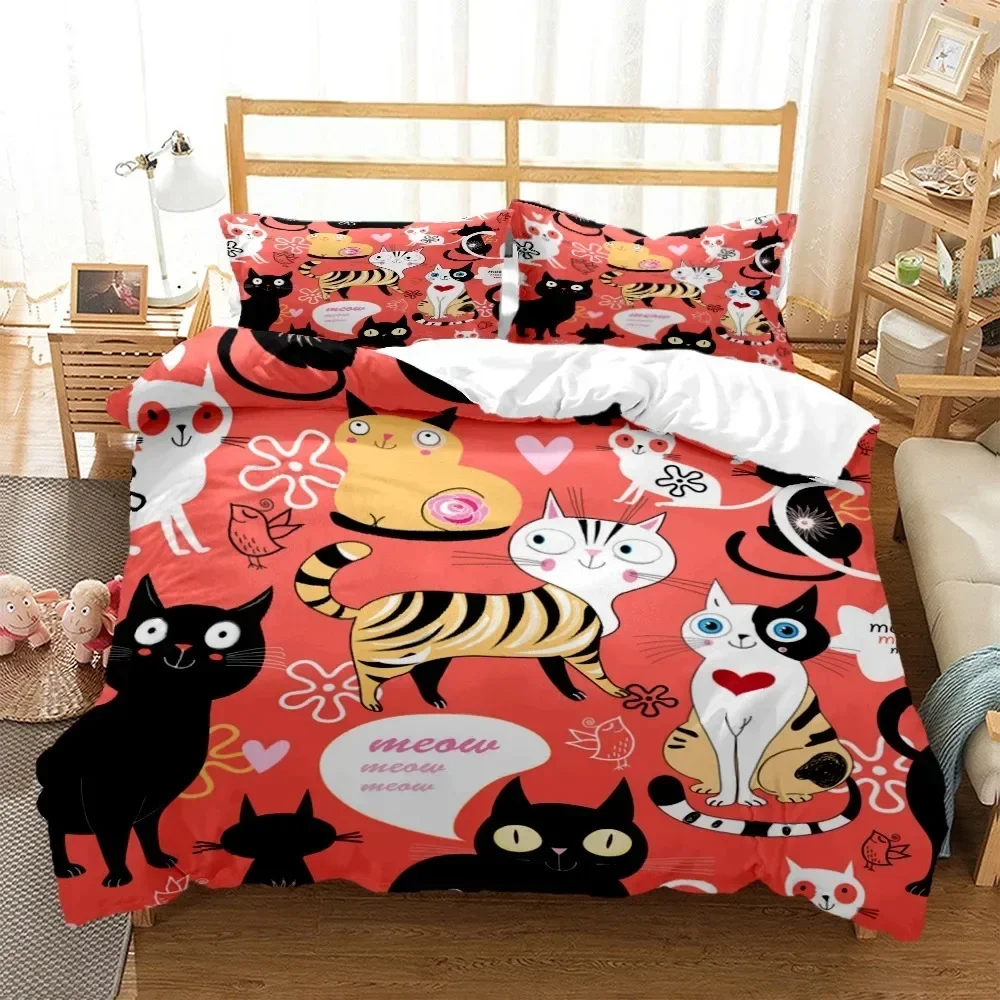 3D Print Cartoon Cat Print Polyester Bedding Set Single Twin Double Queen King Cal King Size Bed Linen Set
3D Print Cartoon Cat Print Polyester Bedding Set Single Twin Double Queen King Cal King Size Bed Linen Set