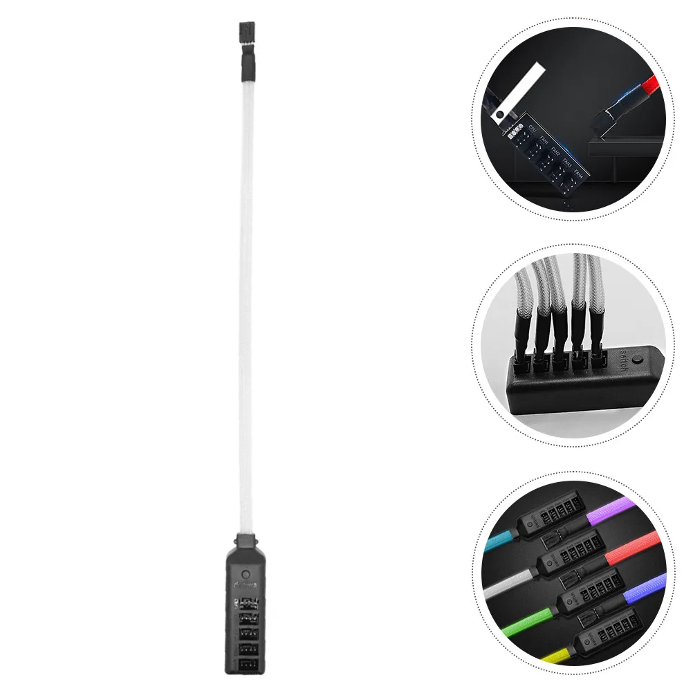 5 Port Computer Cooling Fan Hub with Rgb Adjustable Color Breathing Light Magnetic Mount Braided Wire Pc Fan Extension Adapter
5 Port Computer Cooling Fan Hub with Rgb Adjustable Color Breathing Light Magnetic Mount Braided Wire Pc Fan Extension Adapter
