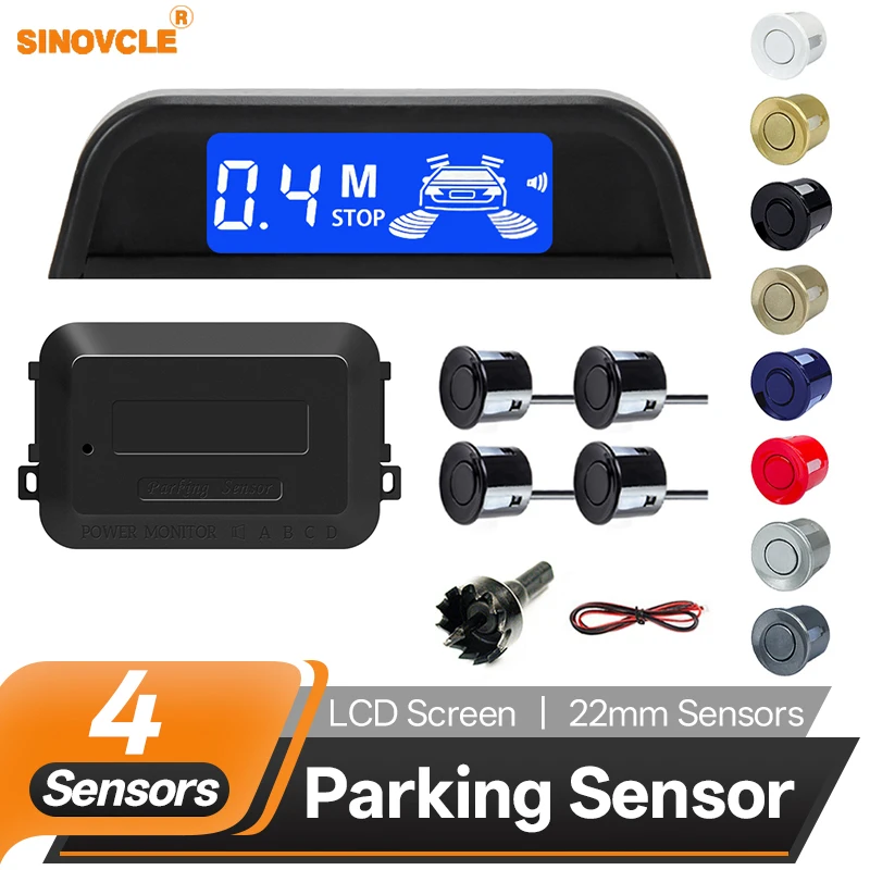 SINOVCLE Car Parking Sensor System 22mm Reverse Backup Detector Assistant with 4 Probes Parktronic Monitor Display Kit
SINOVCLE Car Parking Sensor System 22mm Reverse Backup Detector Assistant with 4 Probes Parktronic Monitor Display Kit
