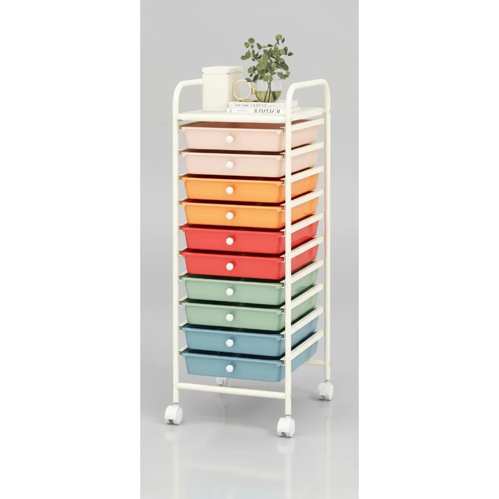 Тележка на колесиках с 10 ящиками и запираемыми колесами, многоцветный органайзер для домашнего офиса, салона красоты
Тележка на колесиках с 10 ящиками и запираемыми колесами, многоцветный органайзер для домашнего офиса, салона красоты