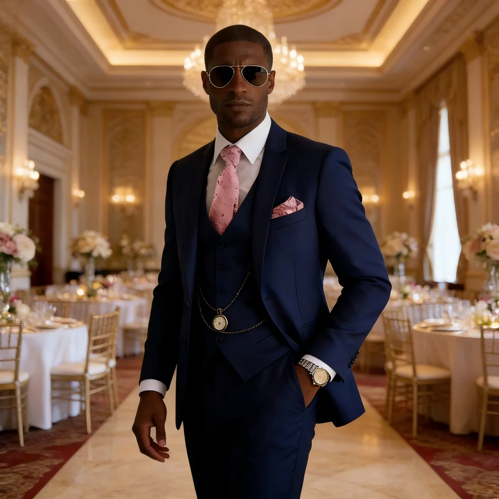 Men's Unique Slim Fit Wedding Dress Vest Blue Sky Suit Jacket with Lapel Pants And Waistcoat Elegant 3-Piece Groomsmen Attire
Men's Unique Slim Fit Wedding Dress Vest Blue Sky Suit Jacket with Lapel Pants And Waistcoat Elegant 3-Piece Groomsmen Attire