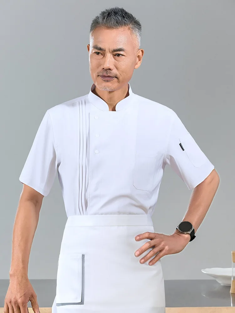 Hotel chef work uniform for summer Restaurant and catering kitchen baking chef uniforms for men and women, short-sleeved
Hotel chef work uniform for summer Restaurant and catering kitchen baking chef uniforms for men and women, short-sleeved