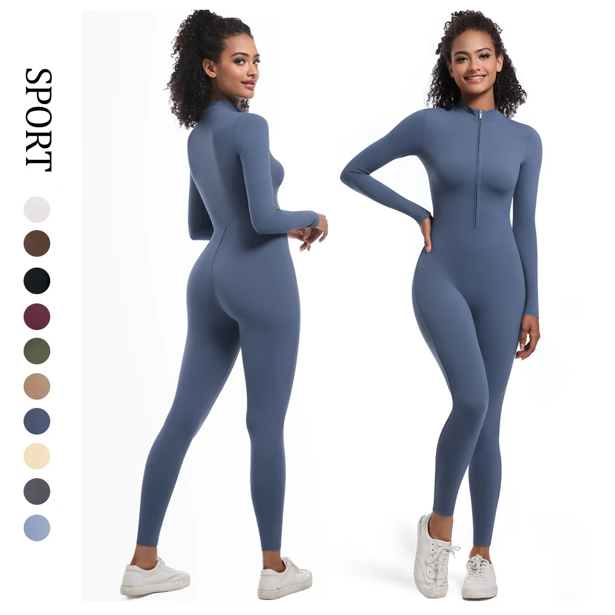 Seamless Zipper Yoga Jumpsuits Sports Fitness Hip-lifting Tight Long-sleeved One-piece Running Workout Gym Tracksuits for Women
Seamless Zipper Yoga Jumpsuits Sports Fitness Hip-lifting Tight Long-sleeved One-piece Running Workout Gym Tracksuits for Women