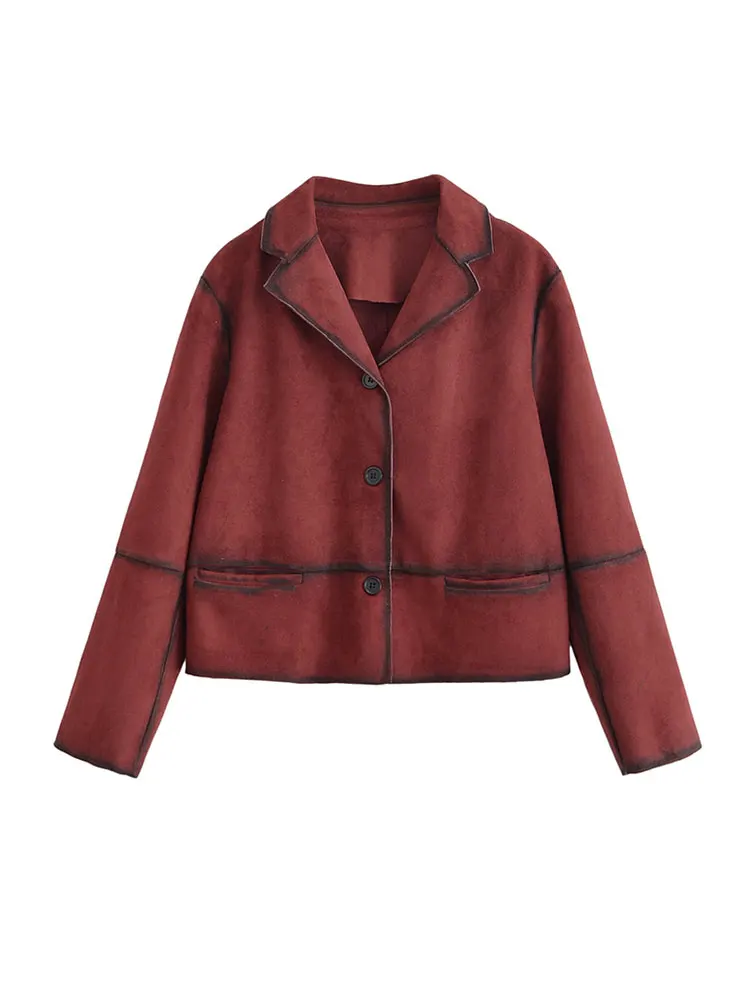 TRZA Women's Long Sleeve Faux Suede Jacket Coat Chic Front Button Female Outerwear Fashion Top
TRZA Women's Long Sleeve Faux Suede Jacket Coat Chic Front Button Female Outerwear Fashion Top