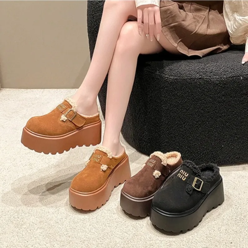 Women's Platform High Heels Slippers Womens Suede Mules Shoes Fur Warm Wedges Flip Flops Winter Snow Boots Fashion Zapatos Mujer
Women's Platform High Heels Slippers Womens Suede Mules Shoes Fur Warm Wedges Flip Flops Winter Snow Boots Fashion Zapatos Mujer