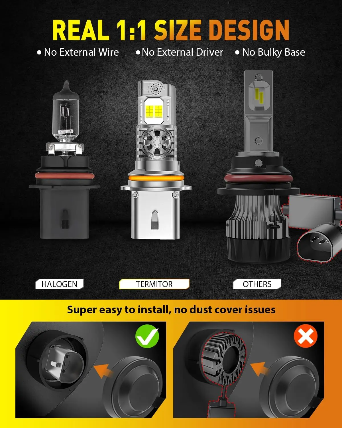 LED 9007 HB5 Light Bulb high/low beam,50000LM 6500K,1:1 Halogen Replacement Light Bulbs,Plug N Play,Pack of 2
LED 9007 HB5 Light Bulb high/low beam,50000LM 6500K,1:1 Halogen Replacement Light Bulbs,Plug N Play,Pack of 2