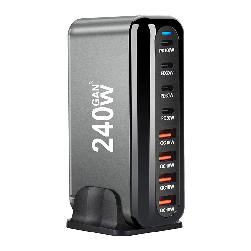 Luxmoc 240W GaN Fast Charger PD QC 8 Charging Port Desktop USB Type-C Multi-Port Multiple Device Charging Charger
Luxmoc 240W GaN Fast Charger PD QC 8 Charging Port Desktop USB Type-C Multi-Port Multiple Device Charging Charger