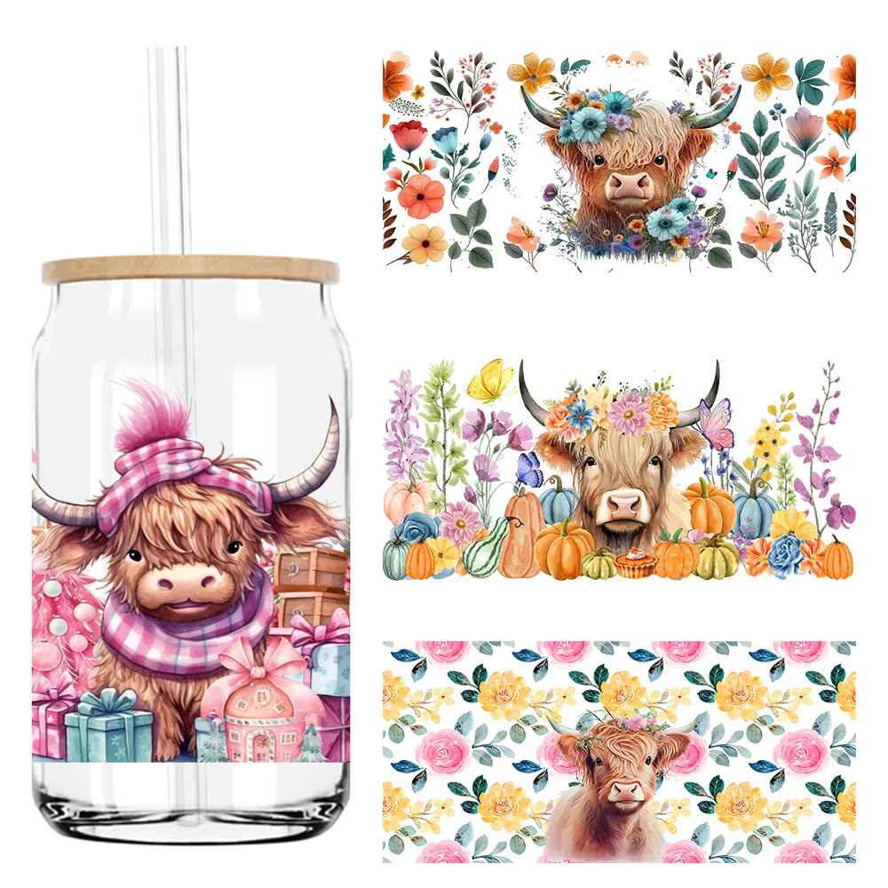 Cute Highland Cow With Pumpkins UV DTF Sticker For 16OZ Libbey Glass Cup Can Wrap Transfer Sticker Custom Labels DIY Logo
Cute Highland Cow With Pumpkins UV DTF Sticker For 16OZ Libbey Glass Cup Can Wrap Transfer Sticker Custom Labels DIY Logo