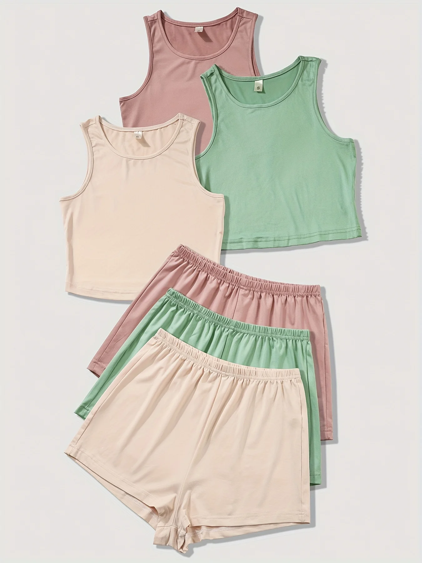 A three-color combination of new women's pajamas, sleeveless vests and shorts, casual and comfortable home wear set
A three-color combination of new women's pajamas, sleeveless vests and shorts, casual and comfortable home wear set