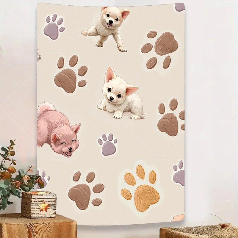 1 шт. настенный гобелен с милым щенком и принтом лап, гобелен для декора детской комнаты
1 шт. настенный гобелен с милым щенком и принтом лап, гобелен для декора детской комнаты