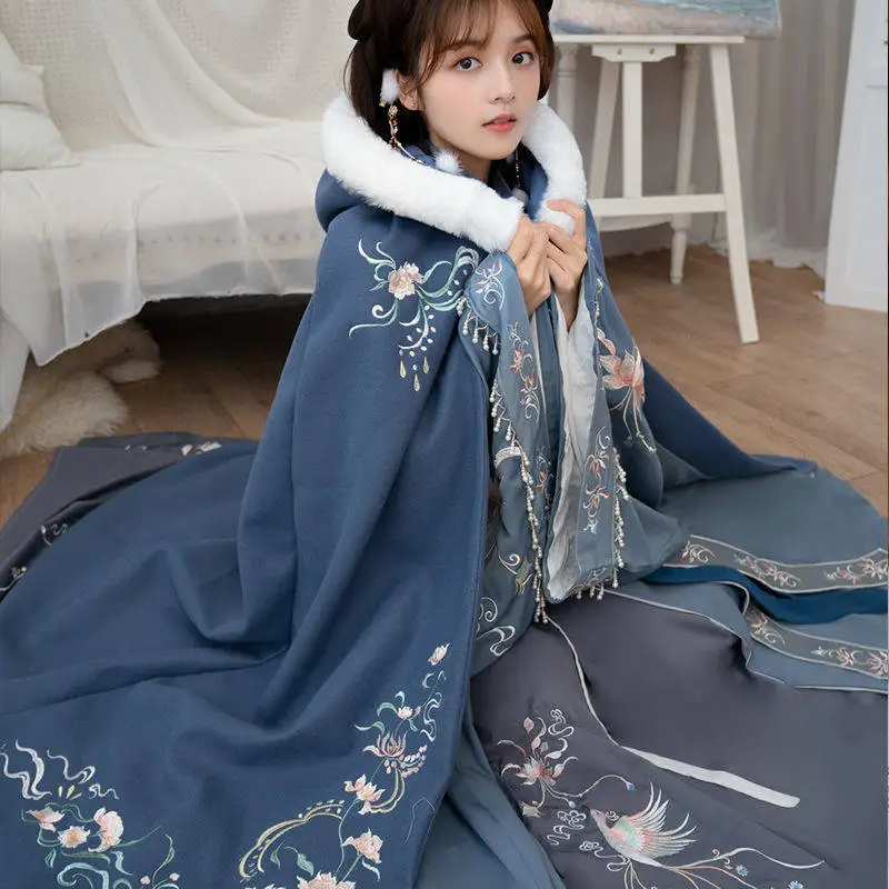 Long Embroidered Plush Coat for Women, Coned Frame, Hanfu Cap, Thick and Warm, Chinese Style, Autumn Winter, New
Long Embroidered Plush Coat for Women, Coned Frame, Hanfu Cap, Thick and Warm, Chinese Style, Autumn Winter, New