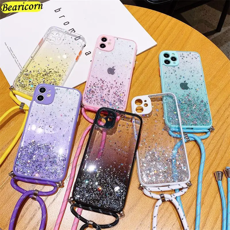 Lanyard Glitter Phone Case For iPhone 15 14 13 12 11 Pro X XR XS Max 8 7 6 Plus Mini SE Bling Silicone Cover
Lanyard Glitter Phone Case For iPhone 15 14 13 12 11 Pro X XR XS Max 8 7 6 Plus Mini SE Bling Silicone Cover