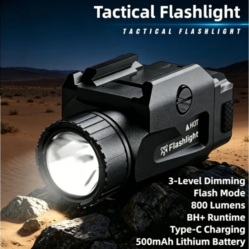 Outdoor Sport Tactical LED Light, 800LM 4 Mode USB Rechargeable, Quick Release Mount Fit Standard Picatinny Rail
Outdoor Sport Tactical LED Light, 800LM 4 Mode USB Rechargeable, Quick Release Mount Fit Standard Picatinny Rail