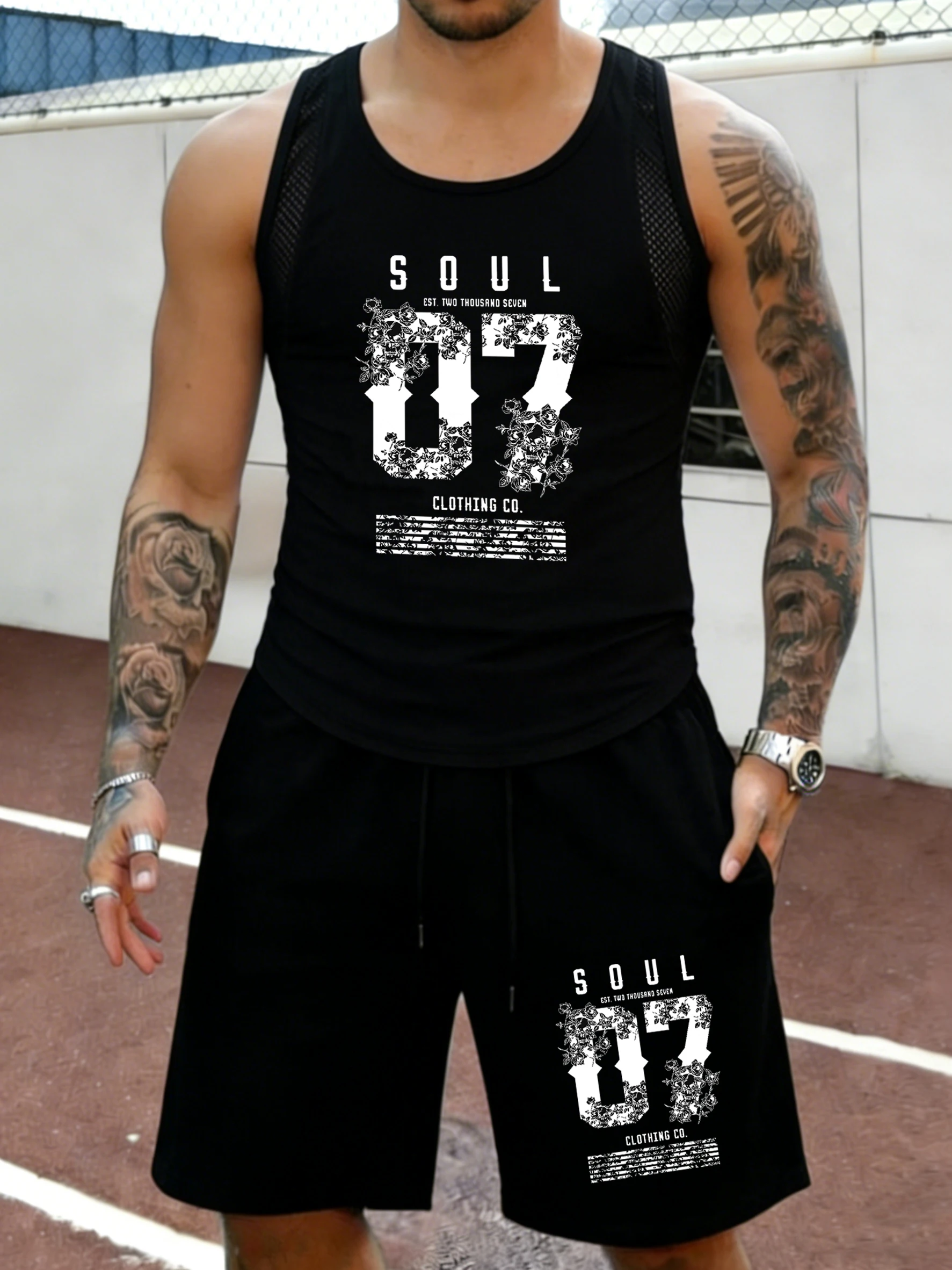 Soul Number 07 Skeleton Flowers Print Mens Mesh Summer Casual Sleeveless Sets Comfy Gym Tank Top Daily Drawstring Sportpants
Soul Number 07 Skeleton Flowers Print Mens Mesh Summer Casual Sleeveless Sets Comfy Gym Tank Top Daily Drawstring Sportpants