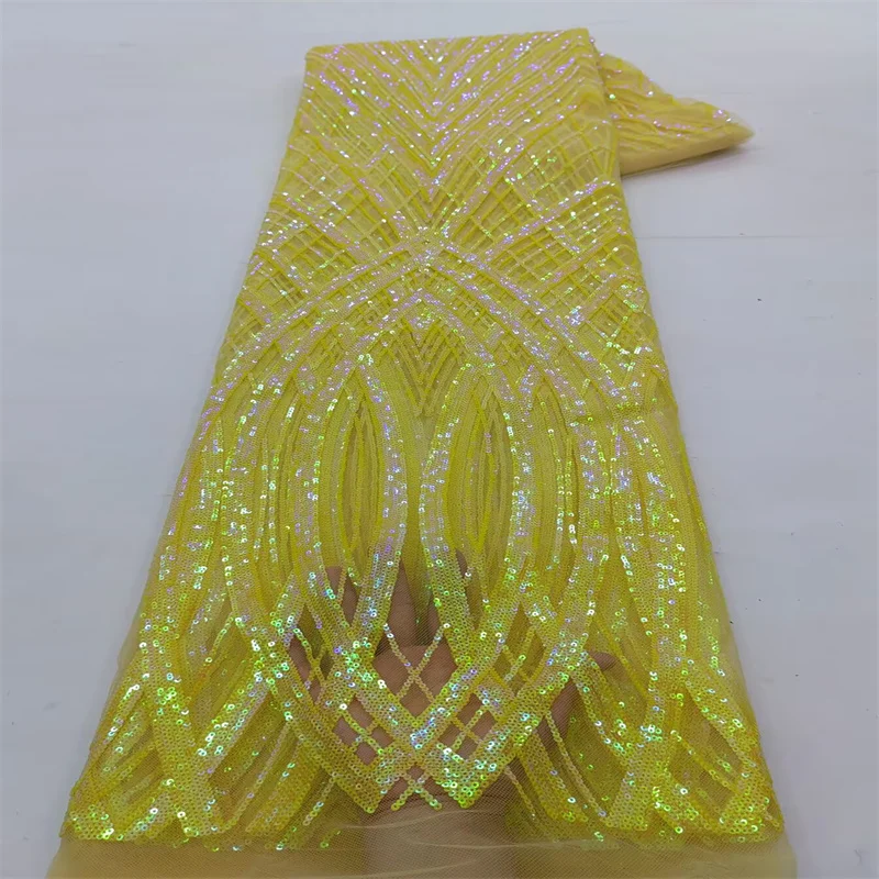 High Quality African Mesh Sequin Lace Fabric 5 Yards French Tulle Lace Nigerian Luxury Sequins Fabric For Women Party Dress
High Quality African Mesh Sequin Lace Fabric 5 Yards French Tulle Lace Nigerian Luxury Sequins Fabric For Women Party Dress