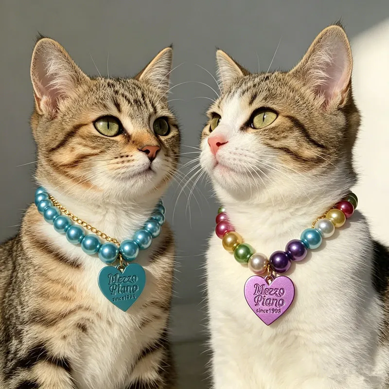 Colorful Pearl Pet Necklace Cute Heart Pendant Cat Dog Collar Adjustable Luxury Puppy Kitten Neck Jewelry
Colorful Pearl Pet Necklace Cute Heart Pendant Cat Dog Collar Adjustable Luxury Puppy Kitten Neck Jewelry