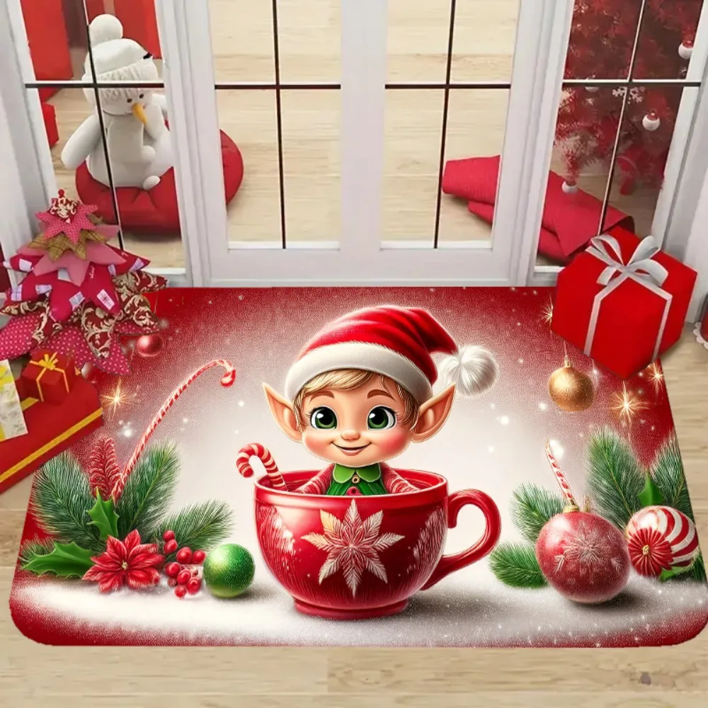 Christmas Elf in Cup Doormat Santa Hat Rug, Soft Polyester Compact Door Carpet for Small Space Holiday Party Decor
Christmas Elf in Cup Doormat Santa Hat Rug, Soft Polyester Compact Door Carpet for Small Space Holiday Party Decor