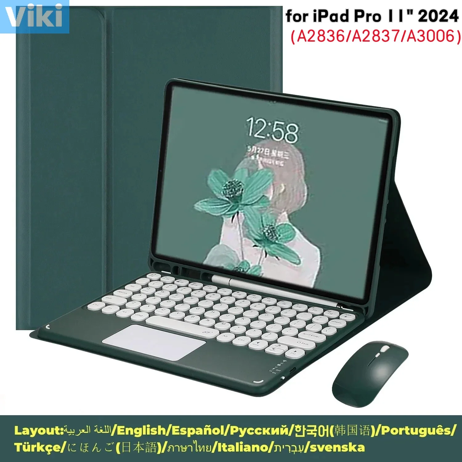 Wireless Magic Keyboard for iPad Pro Case 11" 2024 Russian Spanish Korean Arabic Hebrew Thai Bluetooth Keyboard
Wireless Magic Keyboard for iPad Pro Case 11" 2024 Russian Spanish Korean Arabic Hebrew Thai Bluetooth Keyboard