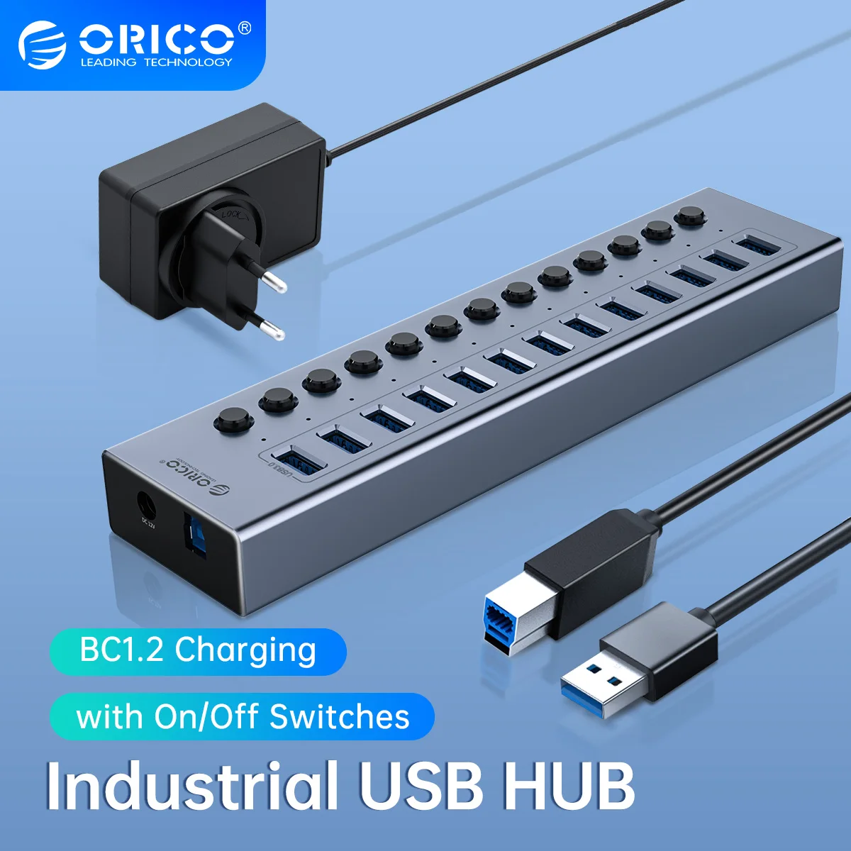 USB-разветвитель ORICO промышленный алюминиевый с 16 портами и адаптером питания 12 В
USB-разветвитель ORICO промышленный алюминиевый с 16 портами и адаптером питания 12 В