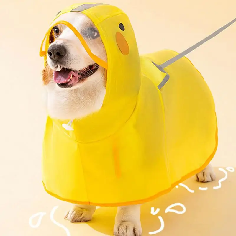 Dog Raincoats Yellow Puppy Rain Poncho With Reflective Strip Cute Duck Shape Adjustable Dog Clothes For Outdoor Travel Walking
Dog Raincoats Yellow Puppy Rain Poncho With Reflective Strip Cute Duck Shape Adjustable Dog Clothes For Outdoor Travel Walking