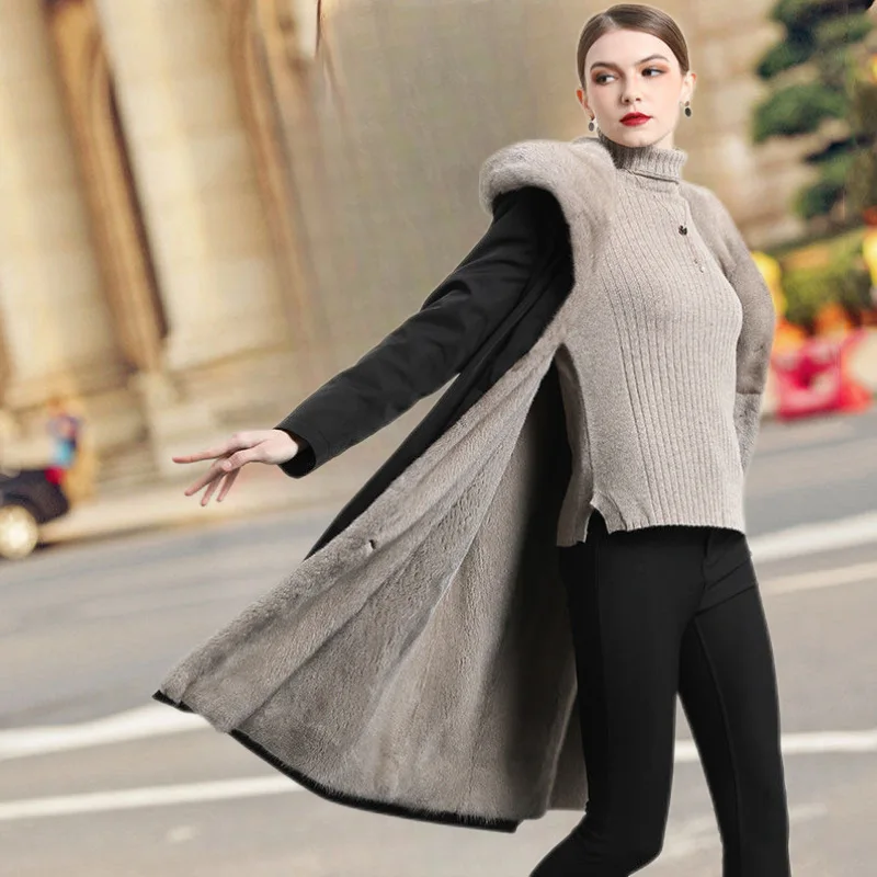 Fleece Lined Women Winter Mink Fur Jacket Windproof Long Lady Faux Fur Outwear Black Single Breasted Hooded Female Eco Fur Coat
Fleece Lined Women Winter Mink Fur Jacket Windproof Long Lady Faux Fur Outwear Black Single Breasted Hooded Female Eco Fur Coat