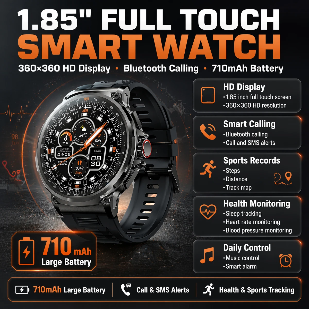 2026 New 1.85inch Ultra AMOLED Smart Watch GPS Track HD Bluetooth Call 710mAh Large Battery 400+ dial Smartwatch for Android iOS
2026 New 1.85inch Ultra AMOLED Smart Watch GPS Track HD Bluetooth Call 710mAh Large Battery 400+ dial Smartwatch for Android iOS