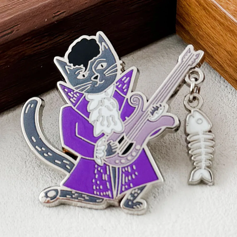 Purrince Cat Musician Enamel Pin Artist Cat Badge Cute Fishbone Pendant Brooch Whimsical Jewelry Fans Gift
Purrince Cat Musician Enamel Pin Artist Cat Badge Cute Fishbone Pendant Brooch Whimsical Jewelry Fans Gift