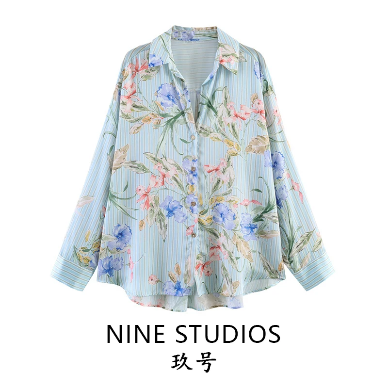 Fashionable Casual Loose Printed Silk Satin Feel Long Sleeve Shirt Women's Premium Clothing Velvet Fabric Plant Floral Print
Fashionable Casual Loose Printed Silk Satin Feel Long Sleeve Shirt Women's Premium Clothing Velvet Fabric Plant Floral Print