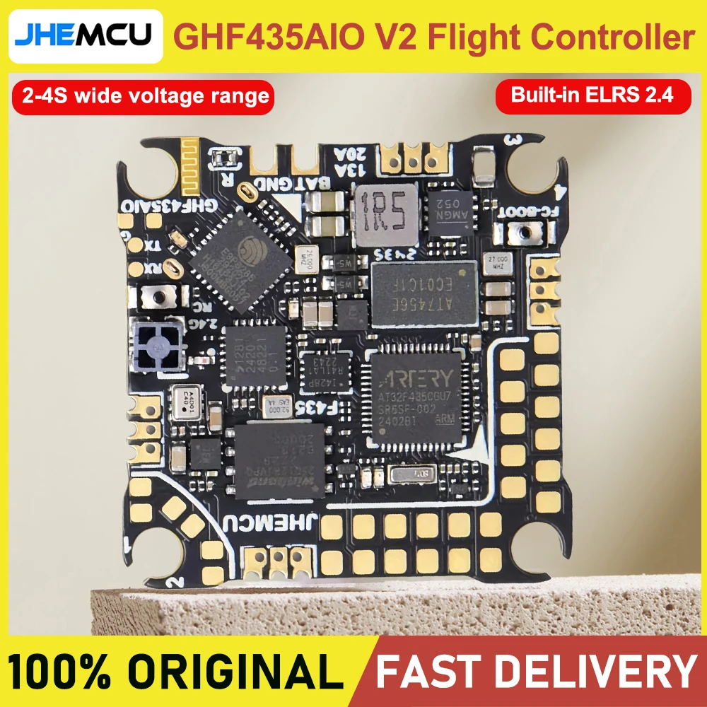 JHEMCU GHF435AIO V2 Flight Controller 2-4S 20A Built-in ELRS 2.4G FPV Racing Drone AIO Flight Control Board
JHEMCU GHF435AIO V2 Flight Controller 2-4S 20A Built-in ELRS 2.4G FPV Racing Drone AIO Flight Control Board