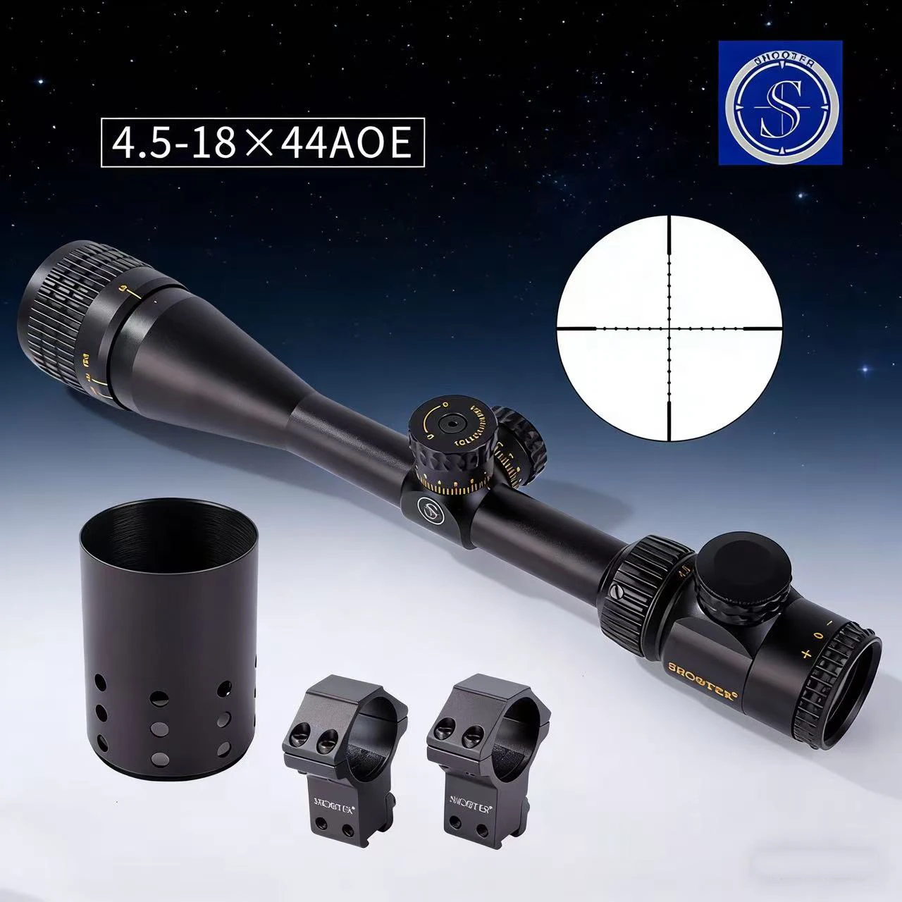 Прицел-шутер 4.5-18X44AOE с сеткой Mil-Dot и подсветкой, фронтальной фокусировкой, высокой четкостью, ударопрочный, оптический.
Прицел-шутер 4.5-18X44AOE с сеткой Mil-Dot и подсветкой, фронтальной фокусировкой, высокой четкостью, ударопрочный, оптический.
