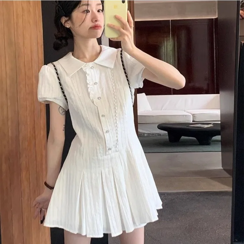 Women's Dress, Shirt, Fitted Waist, Breathable, Comfortable, Lined, Preppy Style, Lapel, Fashionable, Puff Sleeves, Short.
Women's Dress, Shirt, Fitted Waist, Breathable, Comfortable, Lined, Preppy Style, Lapel, Fashionable, Puff Sleeves, Short.