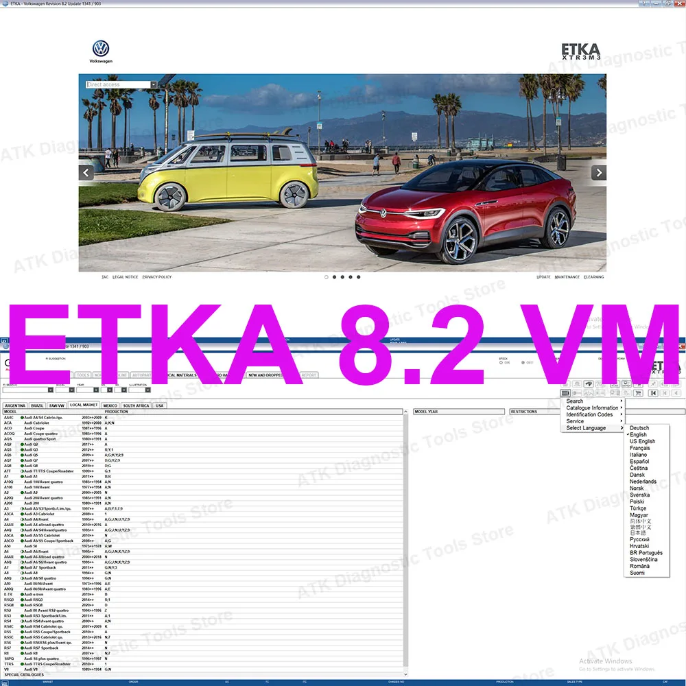 2024 hot saleE E·T·K·A 8.2 Newest Repair Software Group Vehicles Electronic Parts Catalogue for A-udi for V-W Auto
2024 hot saleE E·T·K·A 8.2 Newest Repair Software Group Vehicles Electronic Parts Catalogue for A-udi for V-W Auto