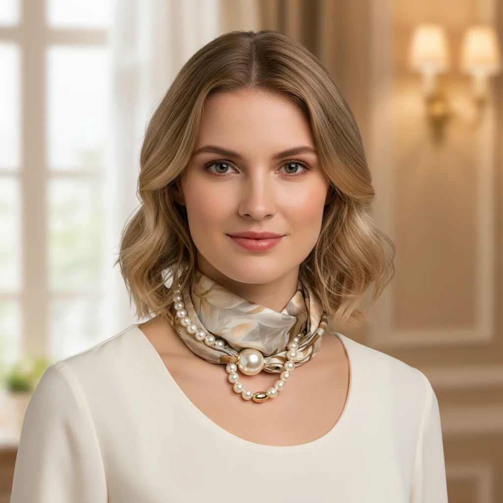 Silk Material Magnetic Pearl Scarf Small Pearl Magnetic Buckle Long Thin Shawl Long Style Neck Warmer Women's Fashion
Silk Material Magnetic Pearl Scarf Small Pearl Magnetic Buckle Long Thin Shawl Long Style Neck Warmer Women's Fashion