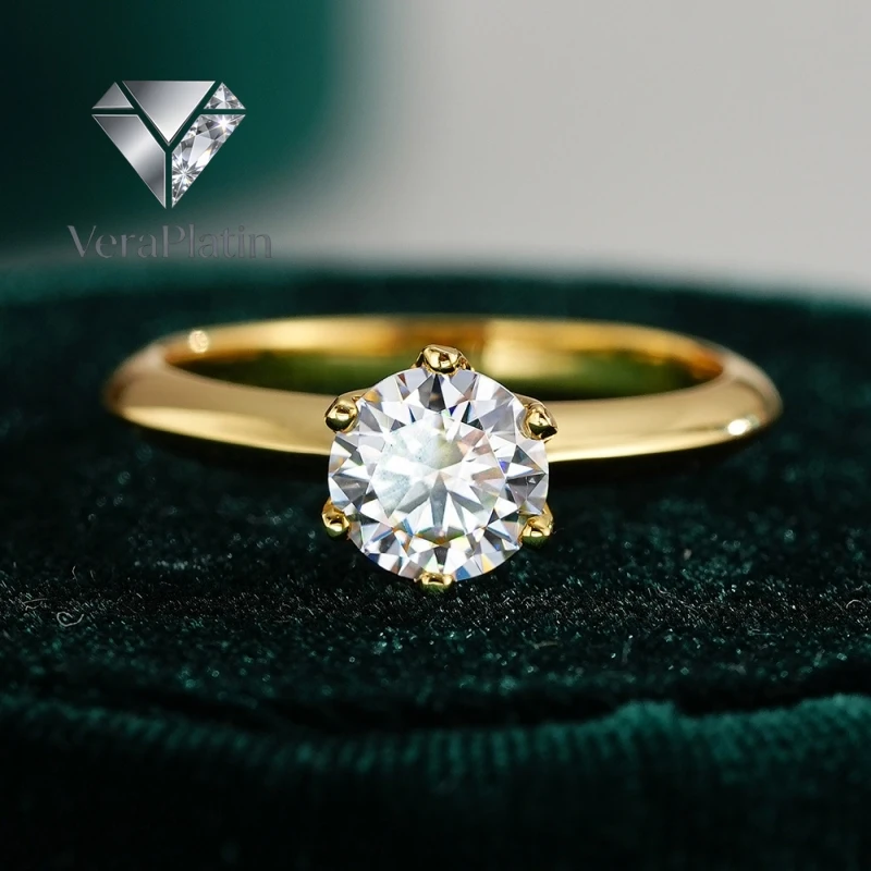 VeraPlatin Classic Women Wedding Band 18K Gold Engagement Rings 1/2CT VVS1 D Color Moissanite Diamond Girl Birthday Gift Party F
VeraPlatin Classic Women Wedding Band 18K Gold Engagement Rings 1/2CT VVS1 D Color Moissanite Diamond Girl Birthday Gift Party F