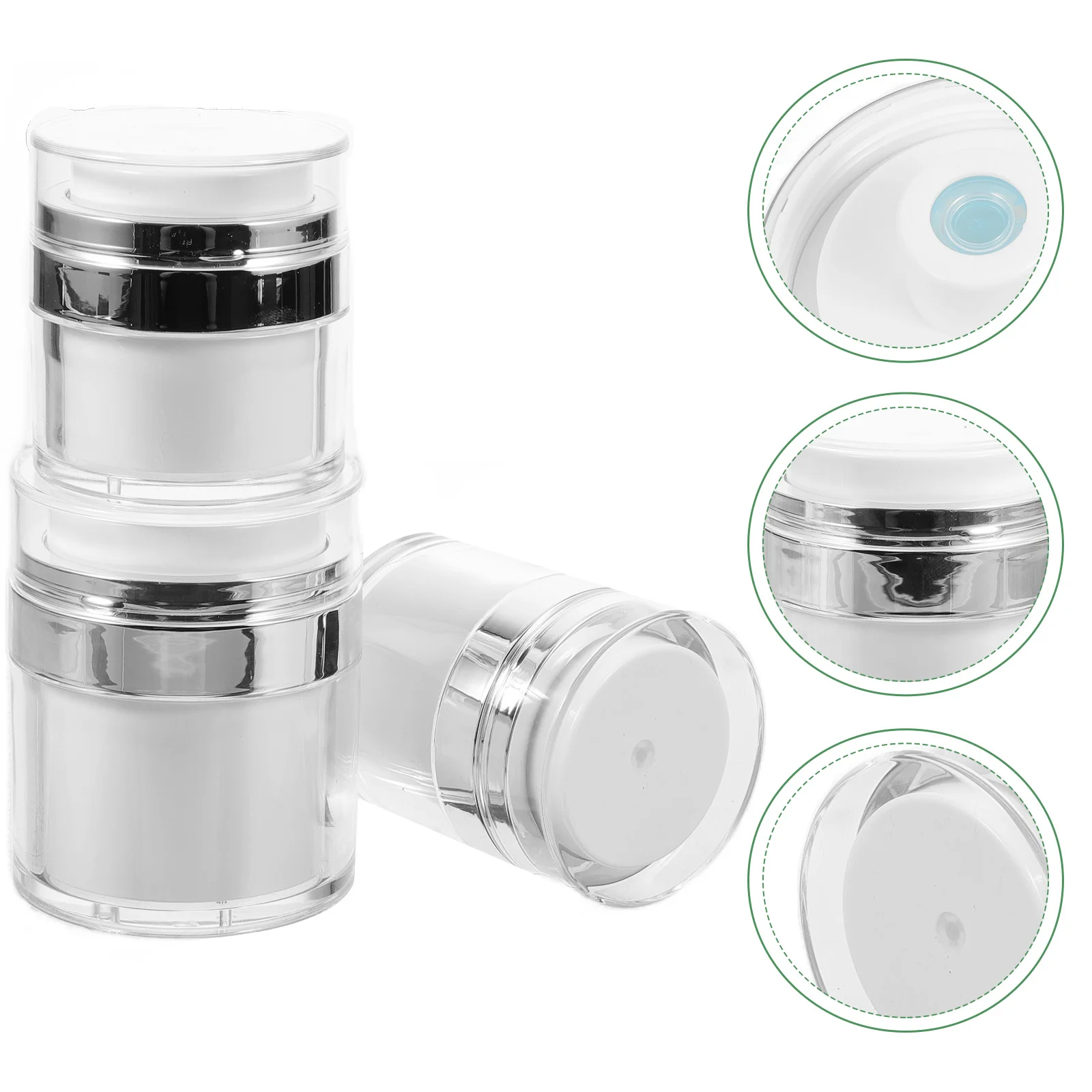 3 Pcs Vacuum Cream Jar Bottles Round Powder Containers Pumps Drink Portable Air Lotion Travel
3 Pcs Vacuum Cream Jar Bottles Round Powder Containers Pumps Drink Portable Air Lotion Travel