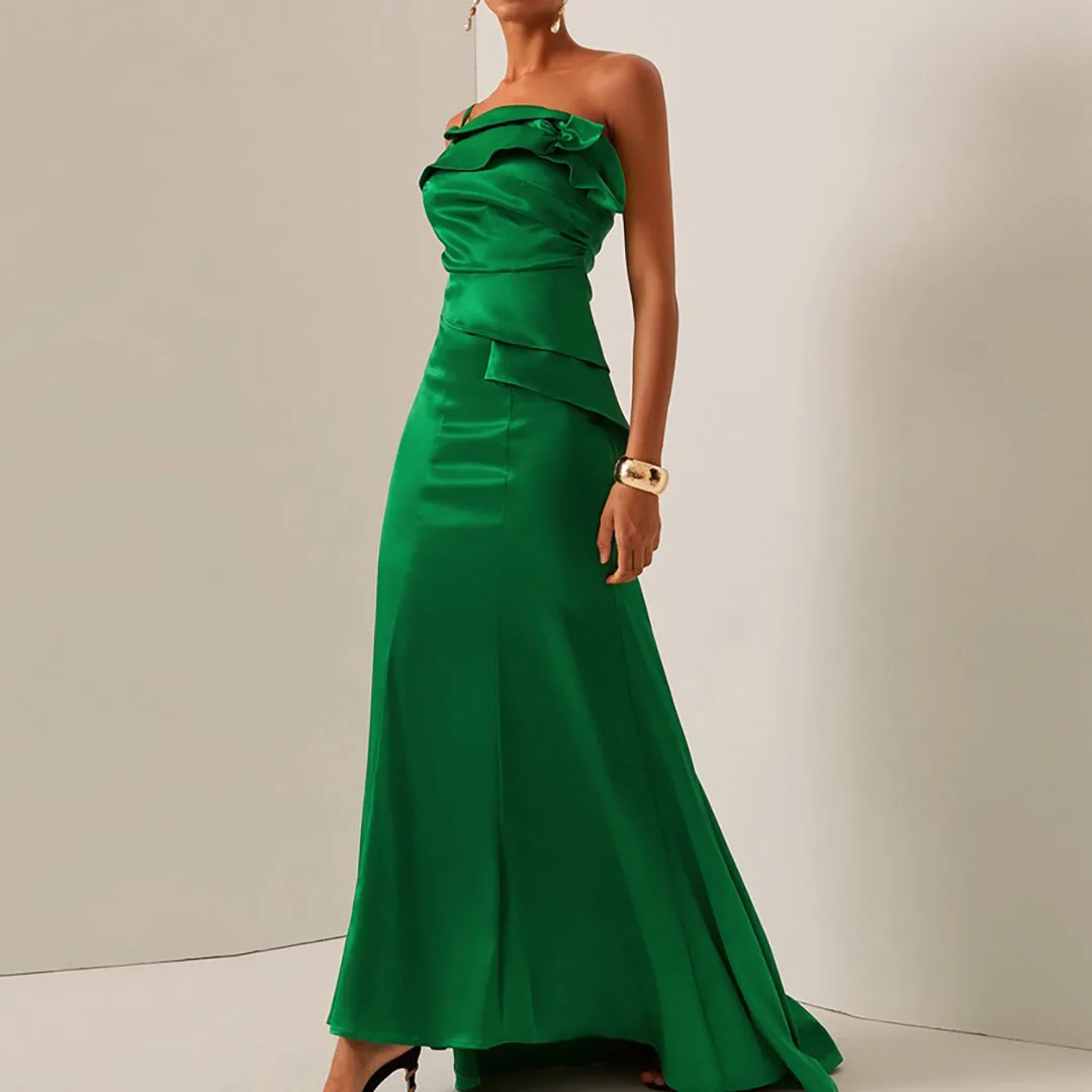 Classic Green Satins Long Evening Dresses Women One Shoulder Spaghetti Strap Fit Straight Prom Dress Custom Made Elegant Dresses
Classic Green Satins Long Evening Dresses Women One Shoulder Spaghetti Strap Fit Straight Prom Dress Custom Made Elegant Dresses