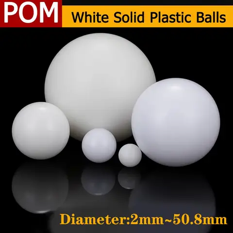 1-100pcs White POM Plastic Ball Precision Solid Ball 2/3/4/5/6/7/8/9/10/12/13/14/15/16mm~50mm Industrial Plastic Ball Bearings