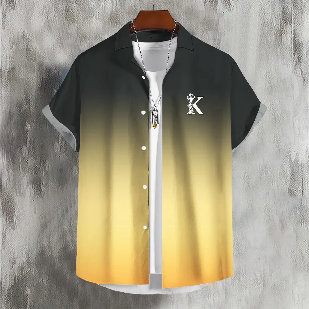 Men'S Shirt Summer Color Gradient Lapel Shirts For Men Colorful Simple 3d Print Casual Short Sleeve Men'S Shirt Tops clothing
Men'S Shirt Summer Color Gradient Lapel Shirts For Men Colorful Simple 3d Print Casual Short Sleeve Men'S Shirt Tops clothing