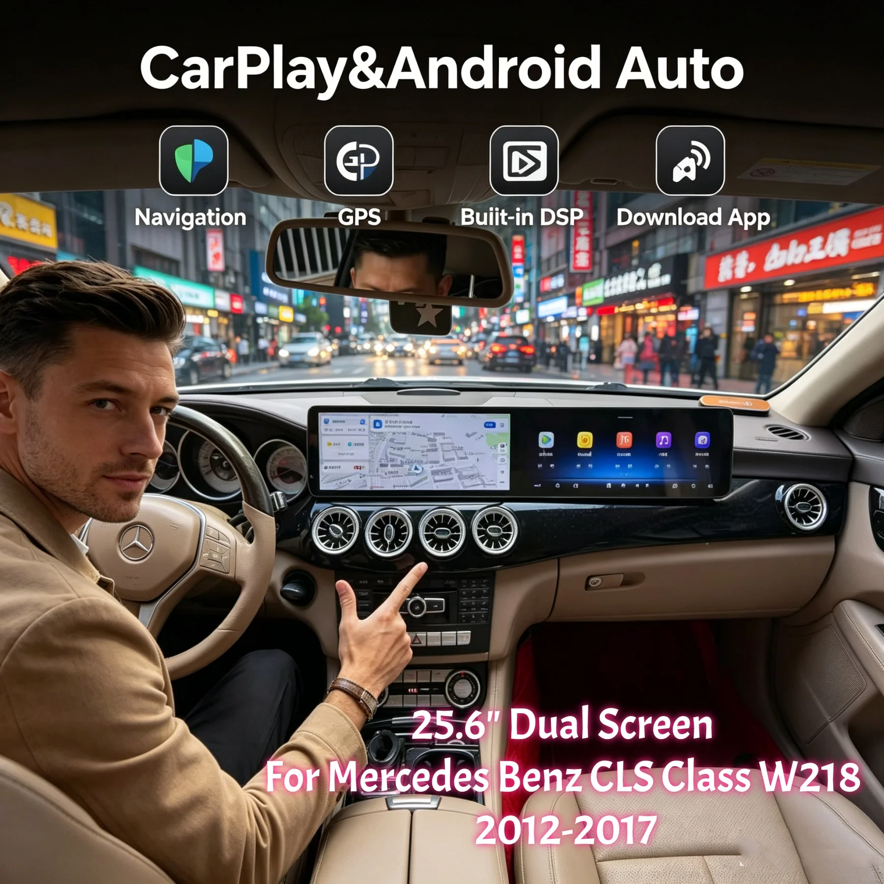 Android For Mercedes Benz CLS Class W218 X218 2012-2017 25.6 inch Dual Screen Car Radio Multimedia Player Wireless Carplay Auto
Android For Mercedes Benz CLS Class W218 X218 2012-2017 25.6 inch Dual Screen Car Radio Multimedia Player Wireless Carplay Auto