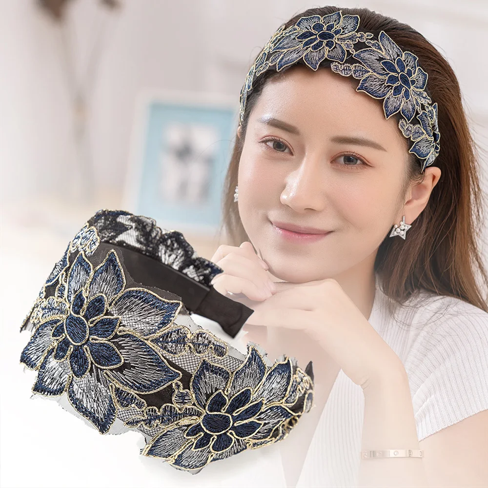 Vintage Floral Printed Non-slip Adjustable Broadside Hair Bands Embroidery Flower Headband Hair Accessories Lace Head Hoop
Vintage Floral Printed Non-slip Adjustable Broadside Hair Bands Embroidery Flower Headband Hair Accessories Lace Head Hoop