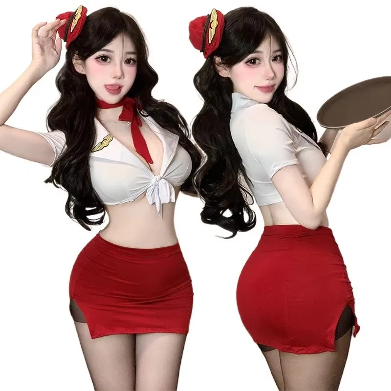 Japanese Advanced Club Flight Attendant Service Sexy Cosplay Costumes Lingerie Stewardess Hip Skirt Nightclub Bar Party Uniform
Japanese Advanced Club Flight Attendant Service Sexy Cosplay Costumes Lingerie Stewardess Hip Skirt Nightclub Bar Party Uniform