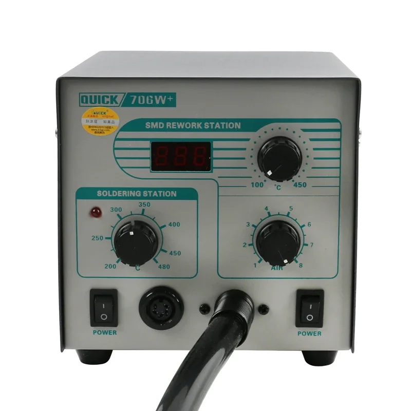 Паяльная станция 706W+ безсвинцовая 2-в-1: цифровой термофен и паяльник для ремонта электроники и пайки печатных плат
Паяльная станция 706W+ безсвинцовая 2-в-1: цифровой термофен и паяльник для ремонта электроники и пайки печатных плат