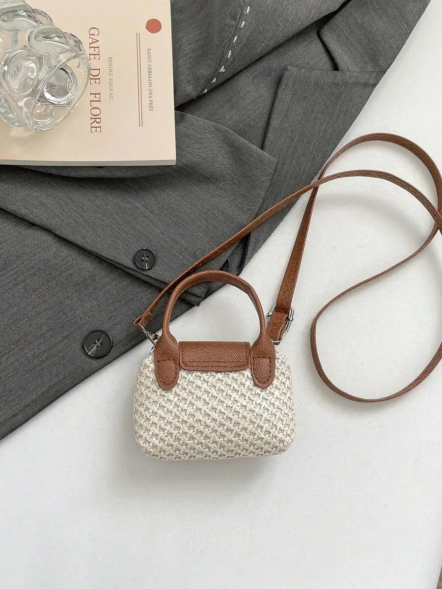 Mini Woven Straw Handbag With Flap And Adjustable Shoulder Strap For Women
Mini Woven Straw Handbag With Flap And Adjustable Shoulder Strap For Women
