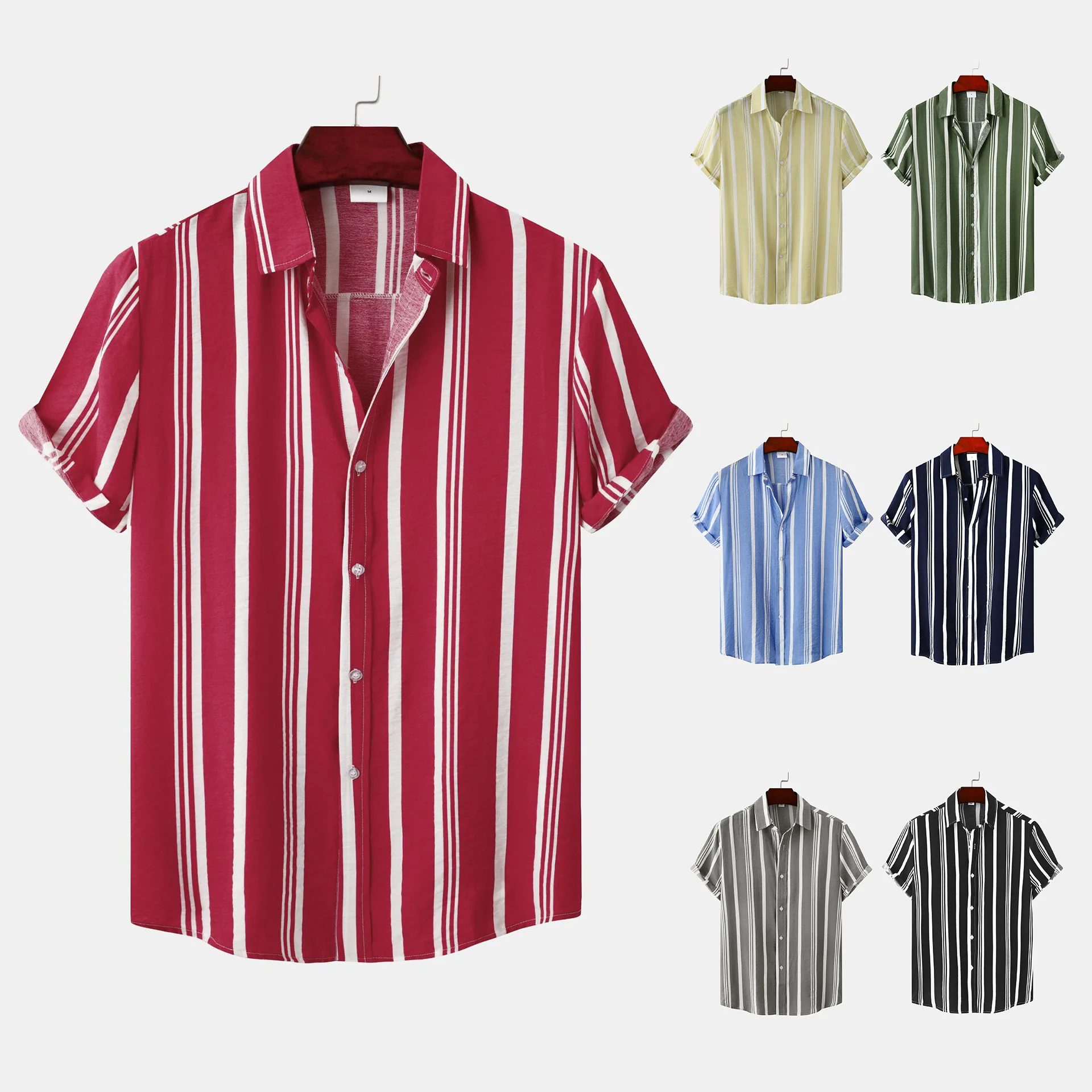 Casual Striped Printed Short Sleeved Shirts for Men Fashion Camisas Men Clothing Comfortable Shirt Streetwear
Casual Striped Printed Short Sleeved Shirts for Men Fashion Camisas Men Clothing Comfortable Shirt Streetwear