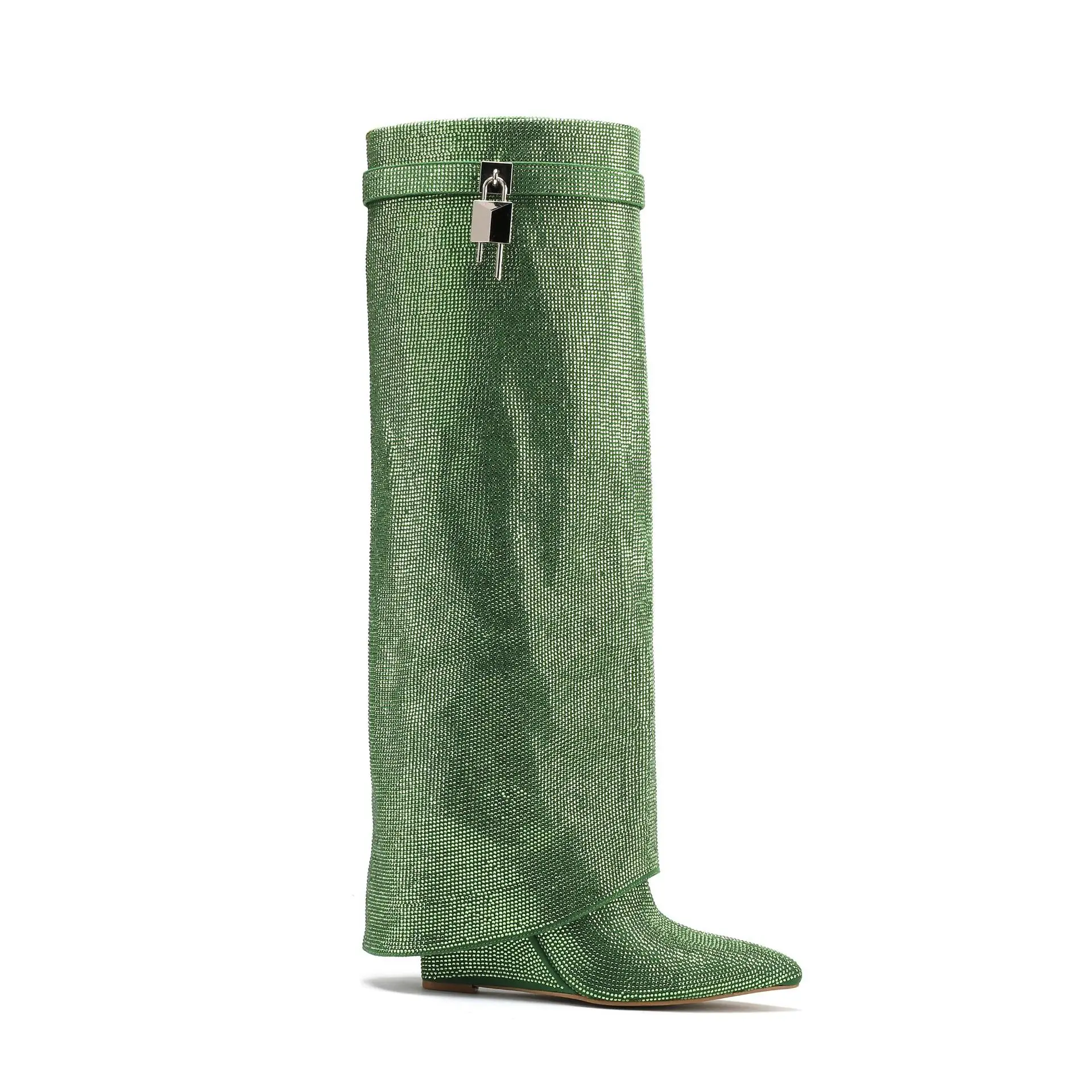 Ins Genuine Leather Knight Lock Boots Soft Overlay Slip-on Wedge Heel Shoes Women's Knee High Boots Metal Decoration Size 43
Ins Genuine Leather Knight Lock Boots Soft Overlay Slip-on Wedge Heel Shoes Women's Knee High Boots Metal Decoration Size 43