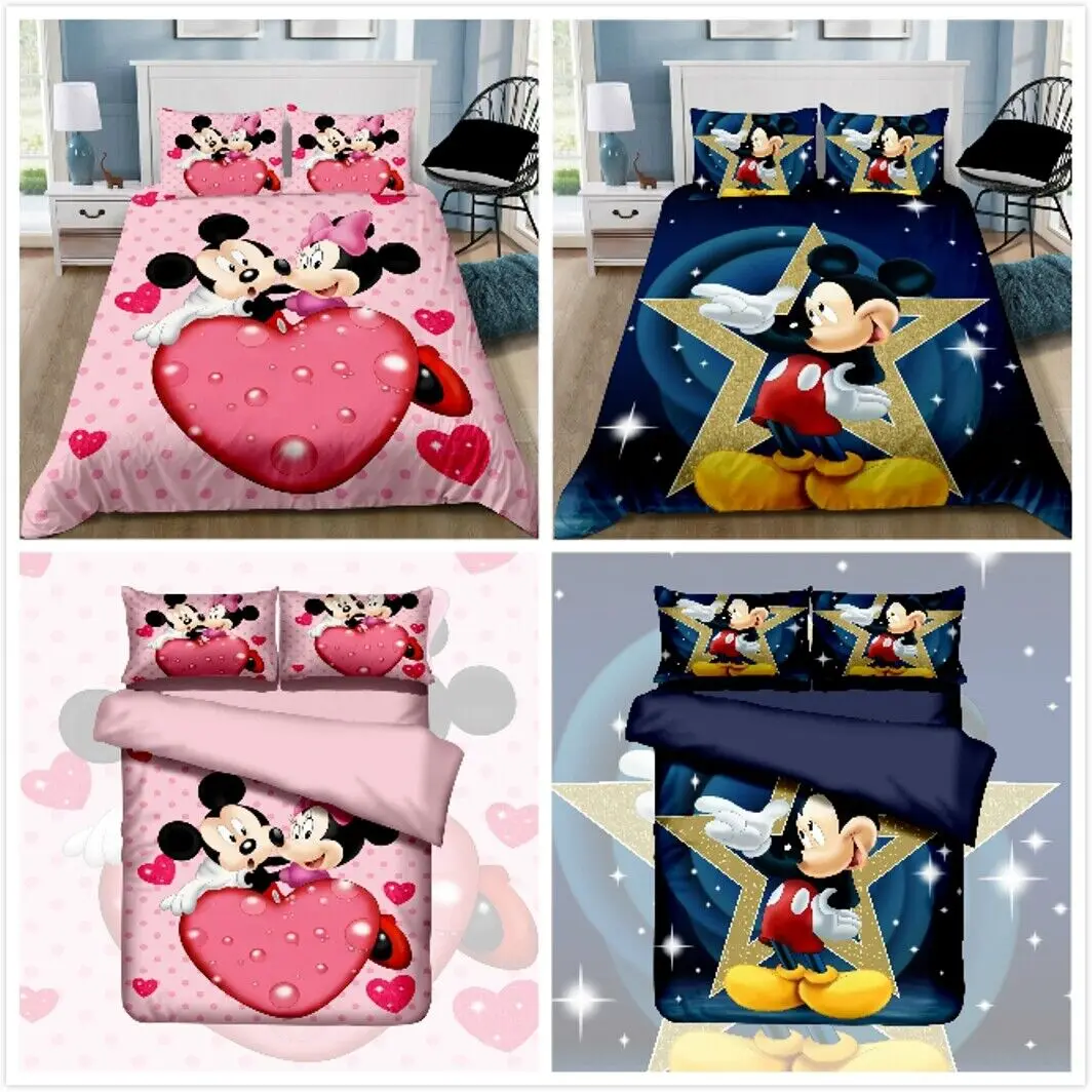 Minnie Mickey Duvet Cover Children Cartoon Bedding Set with Pillowcase Quilt Cover for Bedroom Decoration Queen King Full Size
Minnie Mickey Duvet Cover Children Cartoon Bedding Set with Pillowcase Quilt Cover for Bedroom Decoration Queen King Full Size