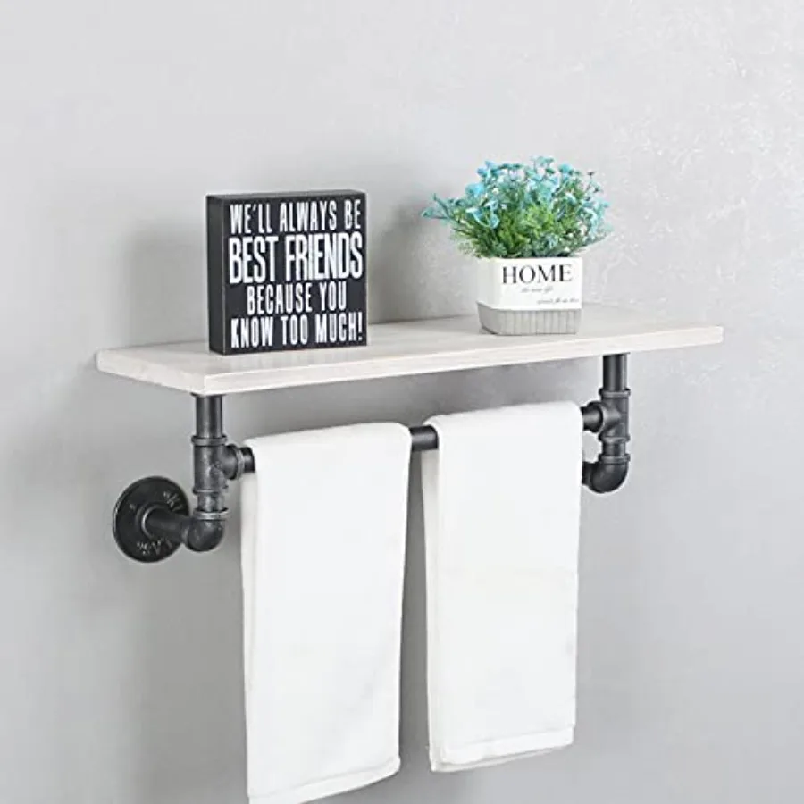 Iron Pipe Shelves Industrial Bathroom Shelves with Towel bar, 24in Rustic Metal Pipe Floating Shelves Pipe Wall Shelf, Industri
Iron Pipe Shelves Industrial Bathroom Shelves with Towel bar, 24in Rustic Metal Pipe Floating Shelves Pipe Wall Shelf, Industri
