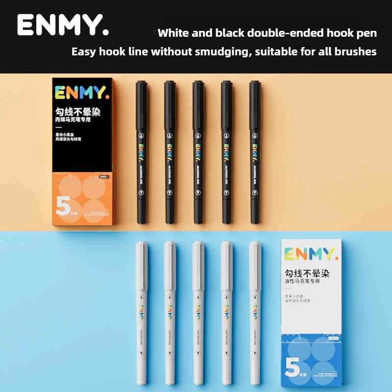 ENMY Double Tip Non Toxic Black White No Smudge Watercolor Acrylic Marker Set Pen for Kids Stationery School Art Supplies
ENMY Double Tip Non Toxic Black White No Smudge Watercolor Acrylic Marker Set Pen for Kids Stationery School Art Supplies