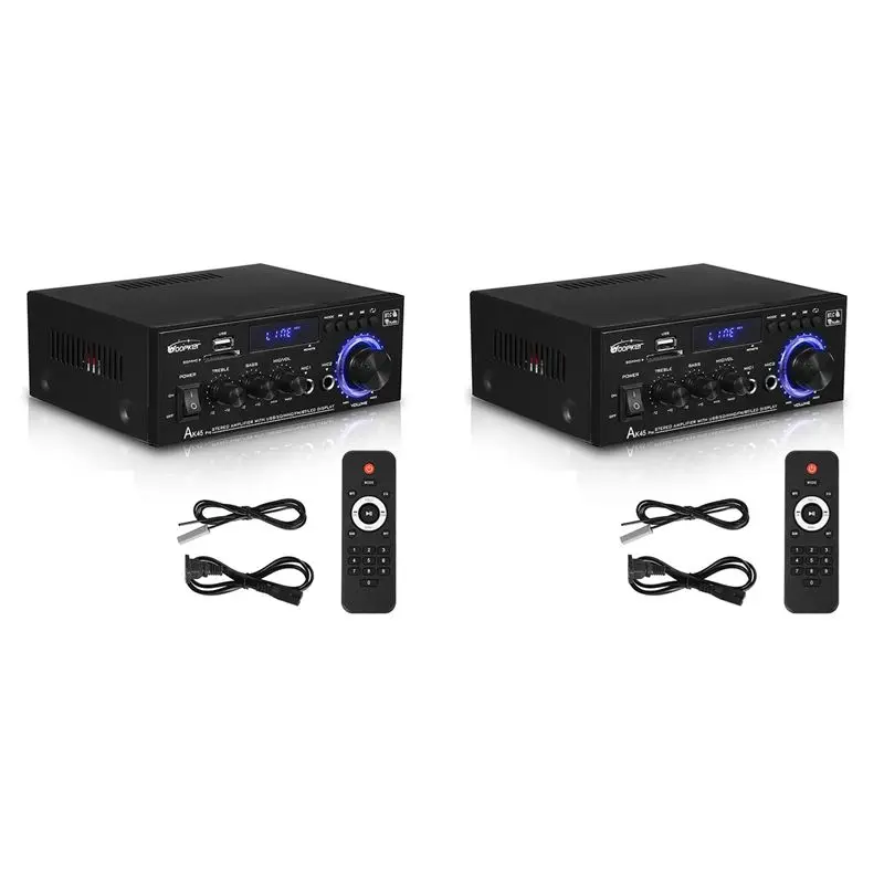 2X Woopker Audio Amplifier Ak45 Pro Bluetooth Bass Speaker Support 820W Max Output 90-240V Input US Plug
2X Woopker Audio Amplifier Ak45 Pro Bluetooth Bass Speaker Support 820W Max Output 90-240V Input US Plug