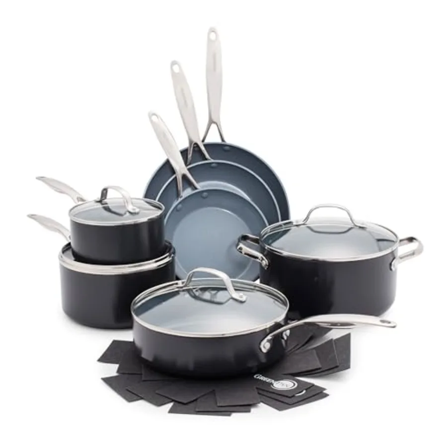 Набор посуды Valencia Pro Ceramic Nonstick из 11 предметов: кастрюли и сковороды с твердым анодированным покрытием, без ПФАС, совместимы с индукционными плитами и всеми типами варочных поверхностей.
Набор посуды Valencia Pro Ceramic Nonstick из 11 предметов: кастрюли и сковороды с твердым анодированным покрытием, без ПФАС, совместимы с индукционными плитами и всеми типами варочных поверхностей.